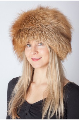 Red Golden fox fur hat